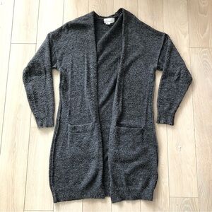 Anthropologie Wool Blend Open Front Pocket Cardigan in Grey Size M